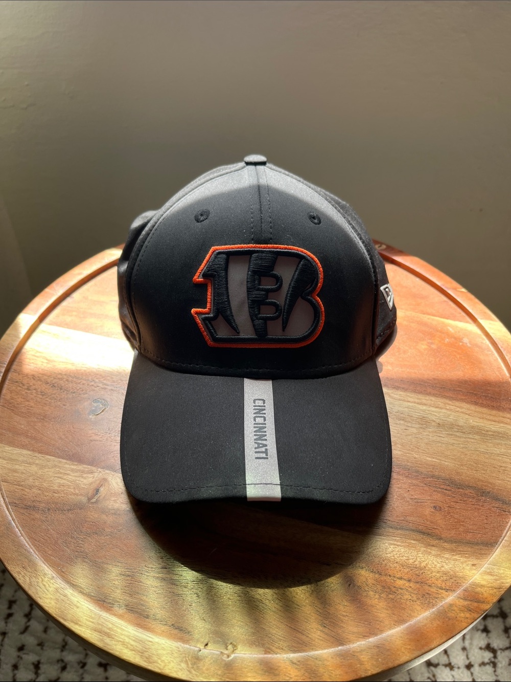 NFL Black Cincinnati Bengals Raised Logo Hat with Orange Trim